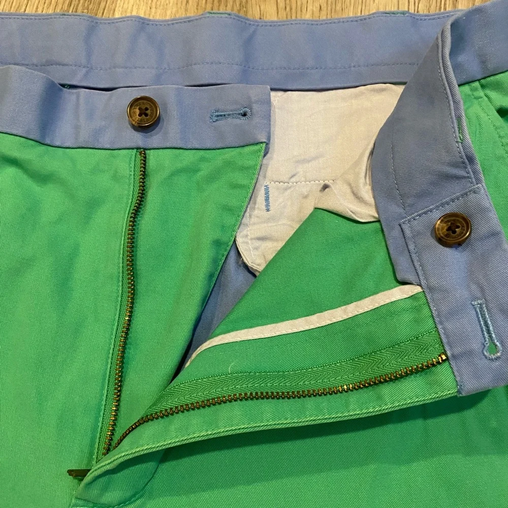 Brooks Brothers Chino Pants Mens 38x30 Blue Green Joker Costume Outfit Two Tone - Picture 4 of 7